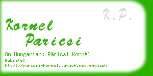 kornel paricsi business card