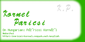 kornel paricsi business card